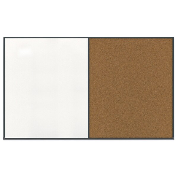 Double Door Radius Corkboard, 60"x36", Hea, UV7014RC-BLACK-FORBO